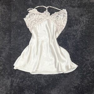 Satin Lace Chemise in Cream